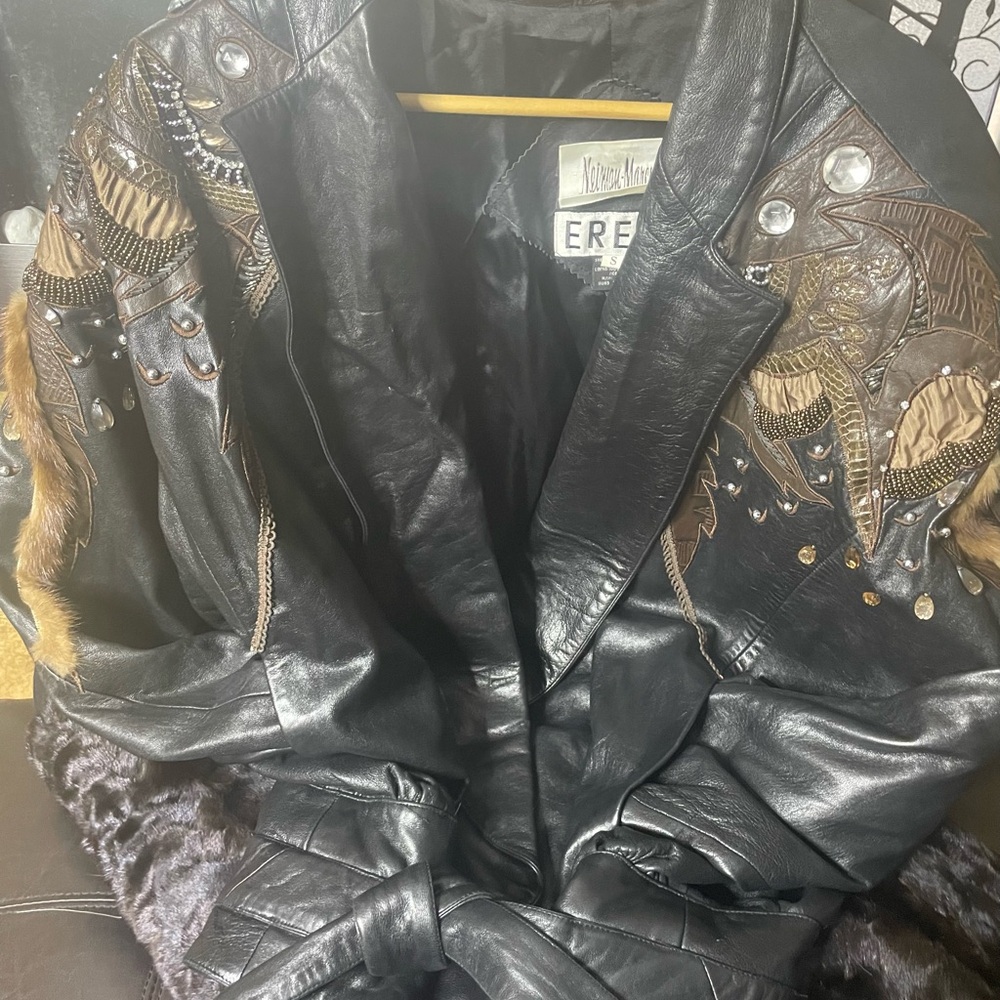 Leather Erez butter soft leather jacket with fur